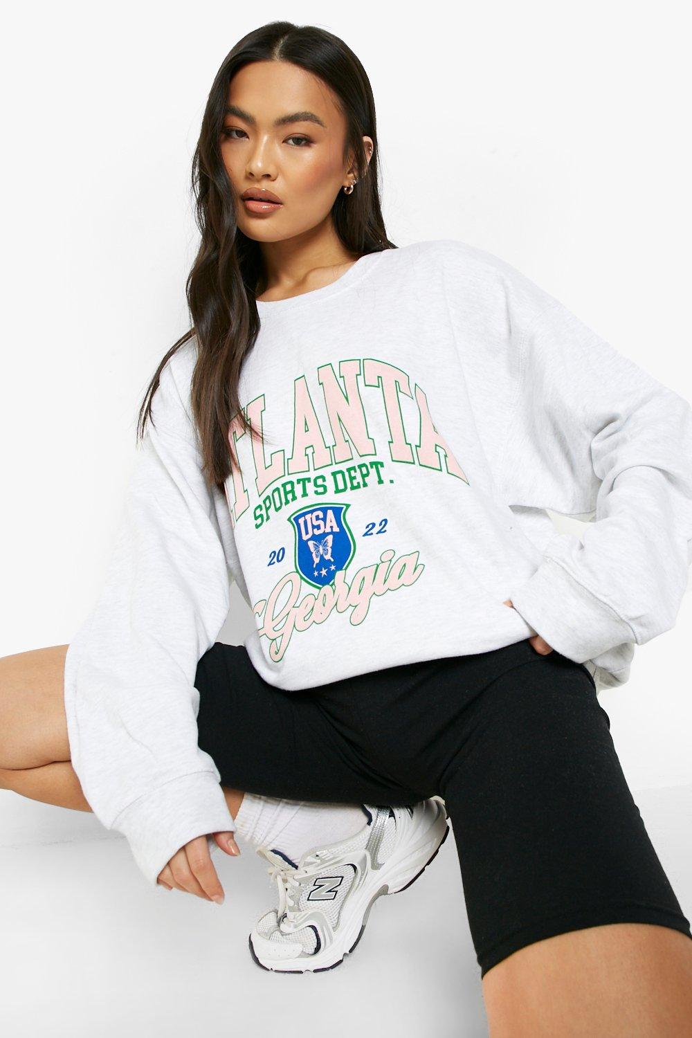 Atlanta Printed Oversized Sweater boohoo